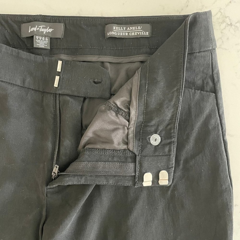 Lord & Taylor Kelly Ankle Mid Rise Pants Black Sz 8 - Picture 6 of 10